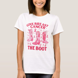 Gib Brustkrebs den Laufsteg Western Pink Ribbon T-Shirt