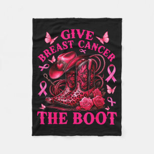 Gib Brustkrebs den Laufstiefel Cowgirl Krebsbewuss Fleecedecke