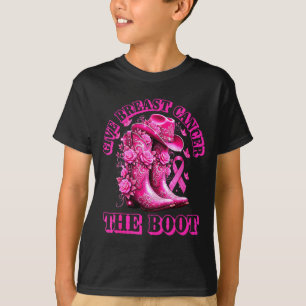 Gib Brustkrebs den Stiefel Cowgirl Nk-Schleife Wes T-Shirt
