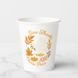 'Gib Dank, wähle Frieden' Papiertasse Pappbecher