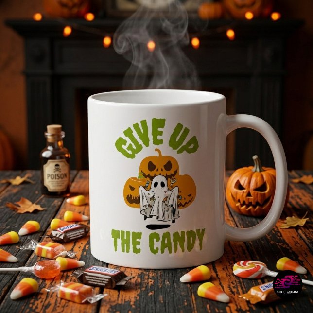 Gib das Kandy Halloween auf! Kaffeetasse (Candy first. Questions later. 🎃🍬)