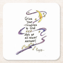 Gib deine Sorgen Gott. Sprichwort-Mond trösten