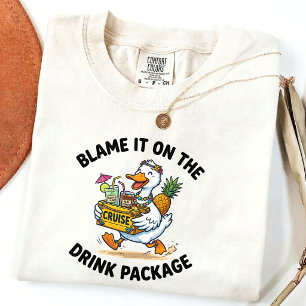 Gib dem Getränkepaket die Schuld Lustige Ente Kreu T-Shirt