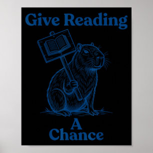 Gib dem Lesen eine Chance - Buch Bücherwurm - Männ Poster
