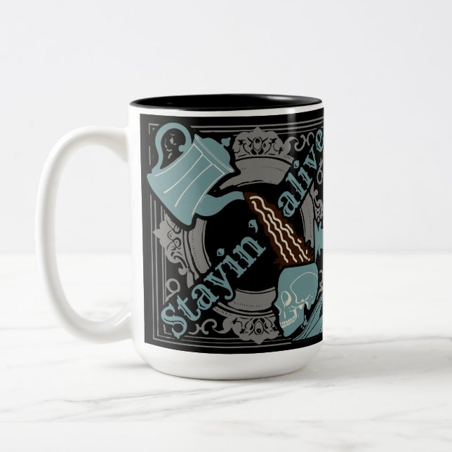 Gib den Kaffee rein! Zweifarbige Tasse (Links)