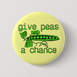 Gib Erbsen Eine Chance Lustiger Friedensbutton Hum Button
