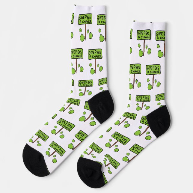 Gib Erbsen eine Chance Socken (Linkes Detail)