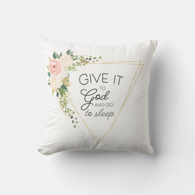 "Gib es Gott" Christliche Blüte/Bibel Kissen (Vorderseite)