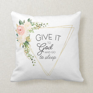 "Gib es Gott" Christliche Blüte/Bibel Kissen