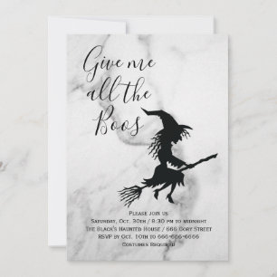 Gib mir alles Boos-Marmor-Halloween-Party Einladung