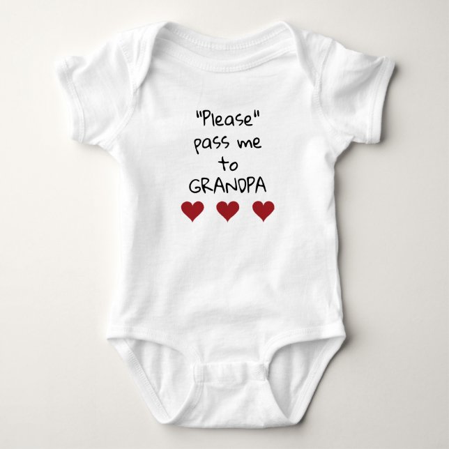 Gib mir bitte Niedliche rote Herzen an Großvater Baby Strampler (Vorderseite)