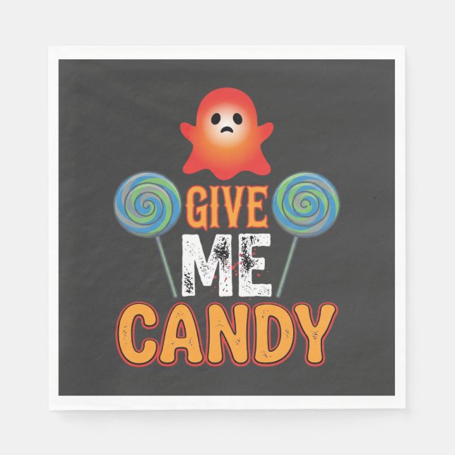 Gib mir Candy Halloween Geist_1 Serviette (Vorderseite)