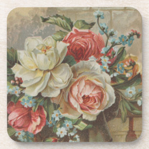 Gib mir dein Herz Antique Cottagecore Valentinstag Getränkeuntersetzer