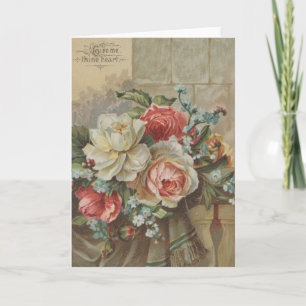 Gib mir dein Herz Antique Cottagecore Valentinstag Karte