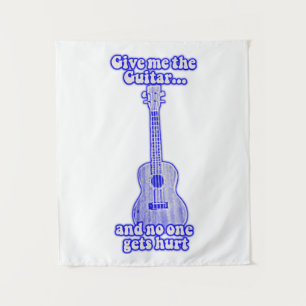 Gib mir die Gitarre und niemand wird verletzt.retr Wandteppich