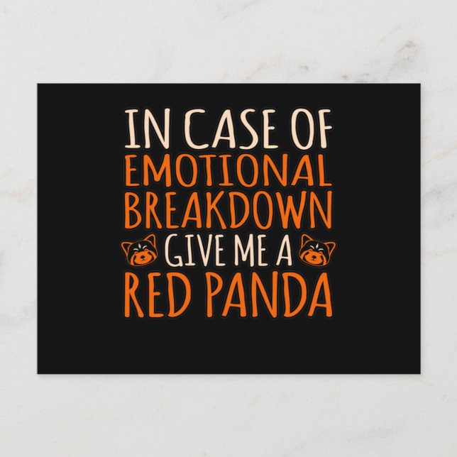 Gib mir einen roten Panda Niedlichen Tier Pandas L Ankündigungspostkarte (Vorderseite)