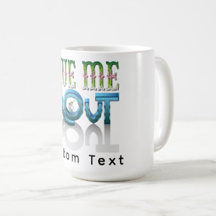 Gib mir Forellen-Schrift-Vektorillustration in maß Kaffeetasse