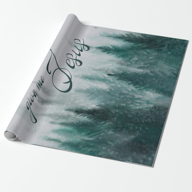 Gib mir Jesus Pine Tree Geschenkpapier (Ungerollt)
