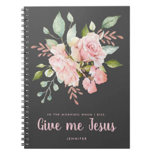 Gib mir Jesus Rosa Rosen Personalisierte Hingabe. Notizblock