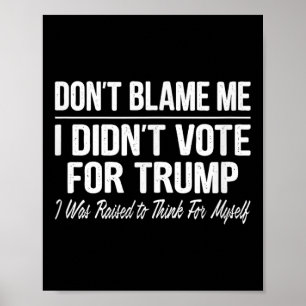 Gib mir keine Schuld - ich habe für Trump gestimmt Poster