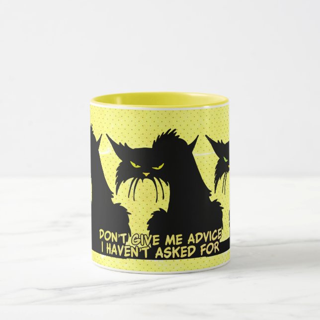  Gib mir keinen Ratschlag für die schwarze katzeng Tasse (Zentrum)