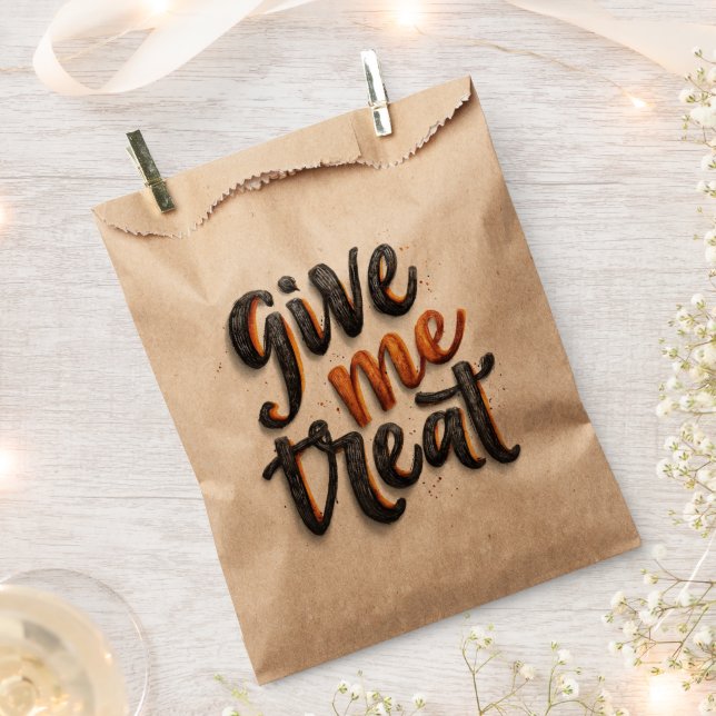 Gib mir Leckerei | Halloween Candy Favor Bags Geschenktütchen (Ausgeschnitten)