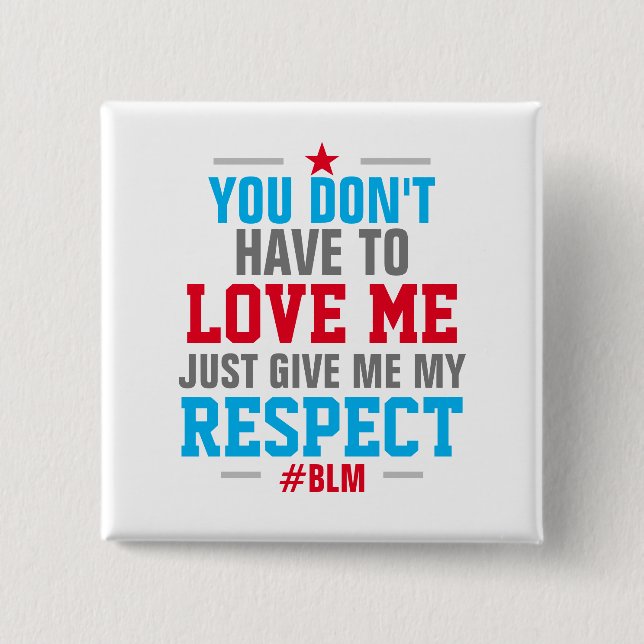 Gib mir meine ACHTUNG ( #BLM ) WEISS Button (Vorderseite)