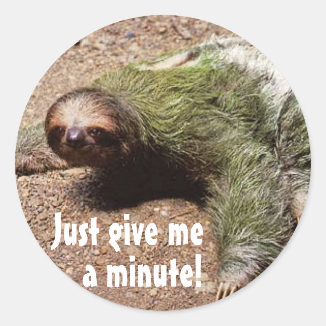 Gib mir nur eine Minute! Runder Aufkleber (Vorderseite)