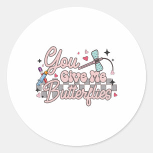 Gib mir Schmetterlinge Phlebotomist Pbt Valentine Runder Aufkleber