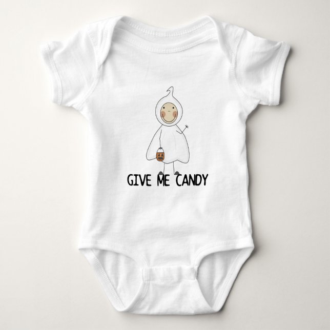 Gib mir Süßigkeiten und Geschenke Baby Strampler (Vorderseite)