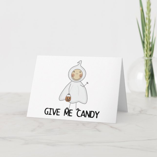 Gib mir Süßigkeiten und Geschenke Karte (Vorderseite)