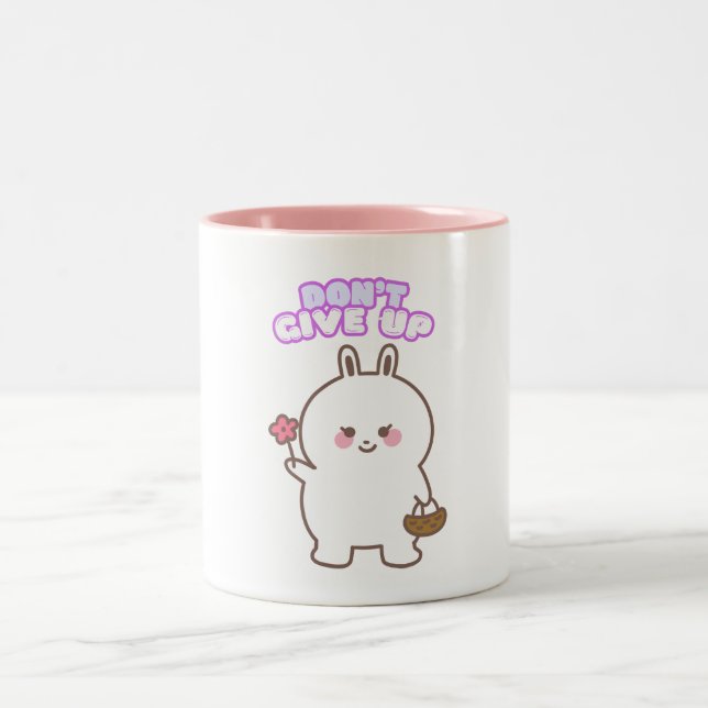 Gib nicht auf zweifarbige tasse (Mittel)