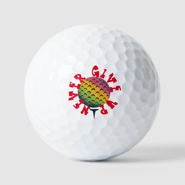 Gib nie auf golfball (Vorderseite)