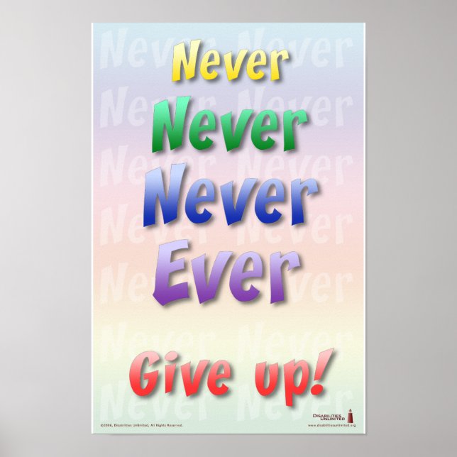 Gib nie auf poster (Vorne)