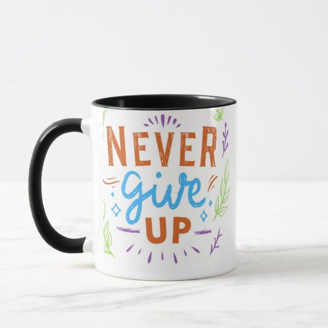 Gib nie auf tasse (Links)
