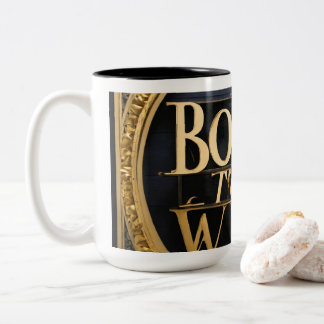 Gib nie auf zweifarbige tasse
