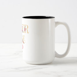 Gib nie auf zweifarbige tasse