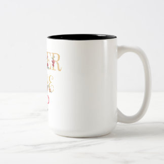 Gib nie auf zweifarbige tasse
