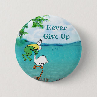 Gib nie Froschvogel auf Button