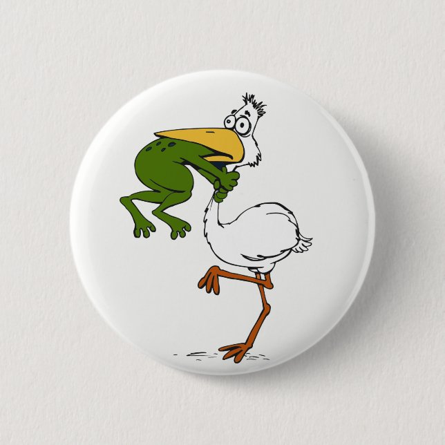 Gib nie Froschvogel auf Button (Vorderseite)