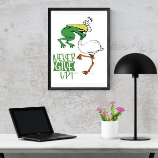 Gib nie Froschvogel auf Fotodruck