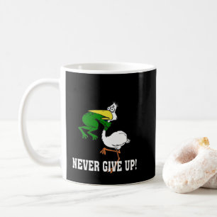 Gib nie Froschvogel auf Kaffeetasse