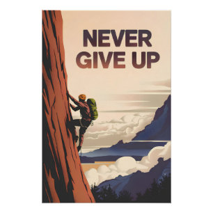 Gib nie motivierend auf poster