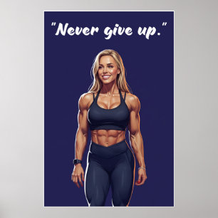 Gib Niemals Auf – Fitness-Motivations-Poster Poster