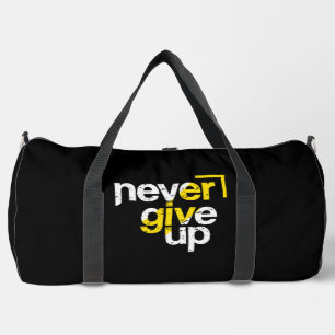Gib Niemals Auf Motivierende Belastete Typografie Duffle Bag