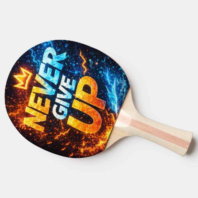 Gib niemals auf – Powerful Mindset Design Tischtennis Schläger (Rückseite Seitenansicht)