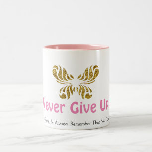 Gib niemals auf  zweifarbige tasse