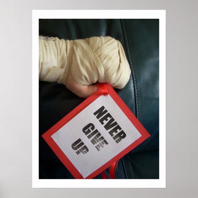 Gib niemals Boxplakat auf Poster (Vorne)