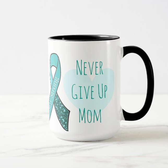 Gib niemals die Mama auf, Ovarialkarzinom Kaffeeko Tasse (Rechts)