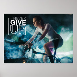 Gib niemals die Motivierend Fahrradwand auf Poster